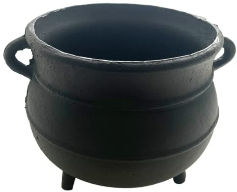Crystalo - Black Painted Cast Iron Cauldron Size- 7 D