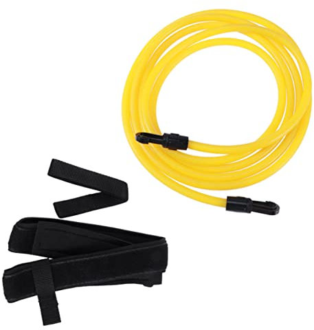 Toddmomy Elastischer Schwimmgürtel-Set Schwimmtrainingsgürtel Taillen-widerstandsband Aufbewahrungstasche 3 M Lange Kordel Gelb