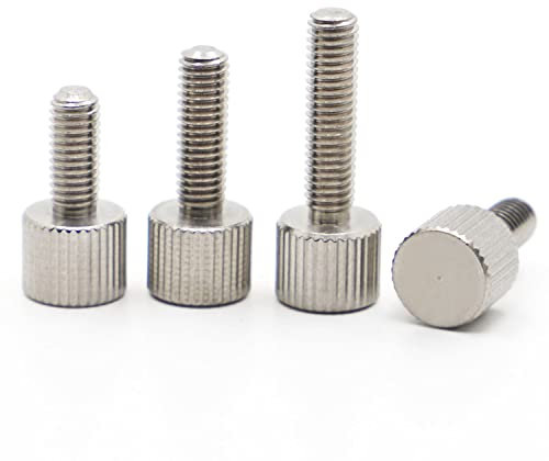 KCVC Rändelschrauben 304 Edelstahl Rändel Flacher Rundkopf Rändelschraube M2 M2.5 M3 M4 M5 M6 Chassis Rändelschraube Werkzeuglos einstellen Bolzen Befestigungsmittel