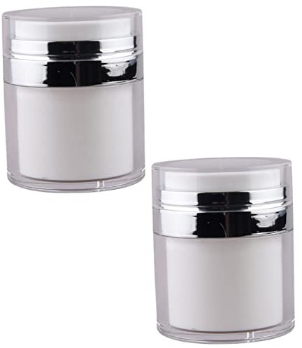 VALICLUD 2pcs Airless Pump Jar Vacuum Cream Bottle Travel Dispenser Bottles for Cosmetic Lotion for Travel Bathroom Use