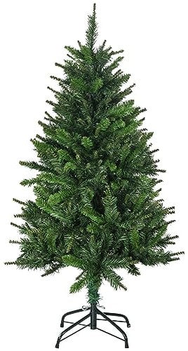 HOMCOM Sapin de Noël Artificiel 120 cm avec 310 Branches, Support en Acier, Arbre de Noël Artificiel avec Socle Pliable en Acier, Vert