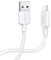 P4Y Micro USB Lade- und Datenkabel US-SJ609 U84 Schnelles Laden 2A Schnelle Datenübertragung 480Mbps PVC-Material, robust und langlebig Weiß 3m
