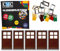 CMC imports 5 x Klemmbausteine Türen Türrahmen + Türblatt 1 x 4 x 6 Noppen City Gebäude Stadt 60596 (Hellgrau - Braun)