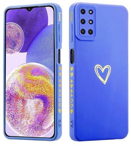JIEZUIMEI Hülle für Oneplus 8T, Dünn Silikon TPU Bumper Handyhülle mit süß Herz Muster Motiv, Ultradünn Mädchen Stoßfest Kratzfeste Schutzhülle Case Cover-Navy blau