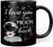 Geburtstagsgeschenk Frauen Männer - Geburtstag Frau Mann - Weihnachtsgeschenke Frauen (I love you - Moon - Black) Keramik 330ml