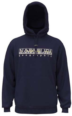 NAPAPIJRI Felpa Sportiva Uomo Stampa e Cappuccio, Felpa Firmata (XL)