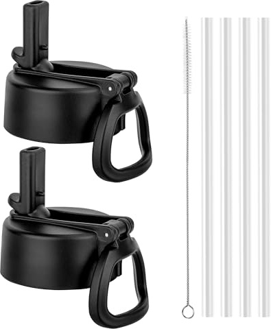 Soledea 2 Pcs Straw lid for Hydroflask Wide Mouth, Lids Compatible with Hydro Flask Sports Water Bottle Straw Lid