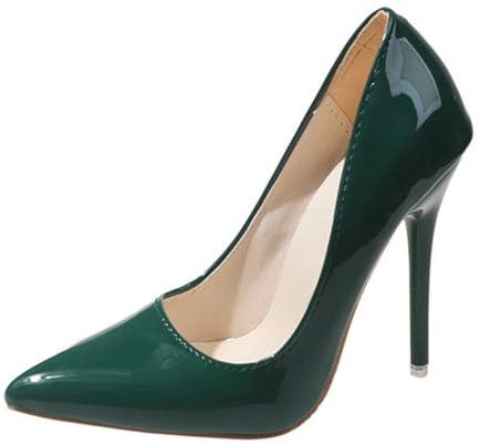 Minetom Damen Pumps Spitz Stiletto Lackleder Schuhe High Heels Abendschuhe Absatzschuhe Elegant Hochzeit Hoher Absatz Party Schuhe A Grün 43 EU