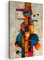 MuchoWow© Bild auf Leinwand Groß 80x120 cm XXL Schlafzimmer Bilder Badezimmer Wand Deko Wohnzimmer Moderne Wanddeko Bilderwand Geschenk Vintage - Modern - Kunst - Orange - Geometrische Formen