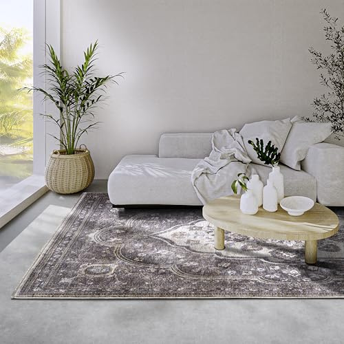 Villeroy & Boch Kurzflor Teppich Renata - Orientalischer Wohnzimmerteppich - Klassischer Fransenteppich für Wohnzimmer, Schlafzimmer, Esszimmer, Flur – Blau Multifarben, 160x225cm