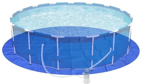 Tuxxjzm Pool Liner - Runde Pool Tarp Wasserdicht | Unterpool Polsterung, Outdoor Pool Boden Pad Faltbare Schwimmbadmatte für Boden, Verhindert Durchstechen