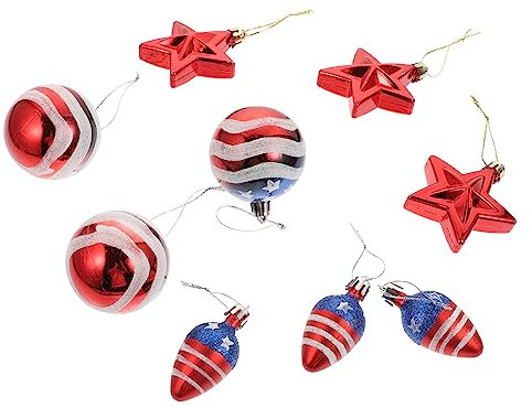 Amosfun 9 Stück Kunststoff Dekorations Hängeornament Unabhängigkeitstag Party Deko Anhänger Für Wohnraum Wohnzimmer Schlafzimmer