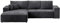 BROMARKT | Sofa mit Schlaffunktion | Schlafsofa Pablo | Ecksofa L-Form Sofa | Modern Design Couch | Kordstoff | Freistehend | mit Bettzeugbehälter | 294x185x85cm | Schwarz | Links