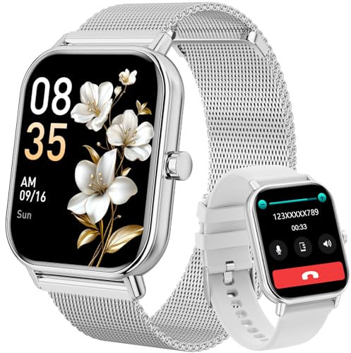 Smartwatch con Chiamate Bluetooth,1,85'' Smartwatch per Uomo Donna,Orologio Sportivo Impermeabile IP67 con 110+ Modalità Sportive,Fitnesswatch con Contapassi Cardiofrequenzimetro SpO2 per Android iOS