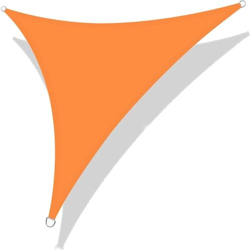 JUNLEIXIEYE Markise 2 stücke Dreieck Baldachin Mit Befestigungs Seile Wetterfeste Atmungsaktive Sun Shelter Sonnenschutz Segel Tuch Outdoor Markise Klemmmarkise(Orange Set,200x200x200cm)