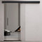 Durovin 775 * 2050mm Internal Sliding Glass Door - Clear - Black Bar Handle & Rail - with Track 5ft for Bathrooms Kitchens Living Room Bedroom