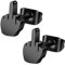 Edelstahl Ohrstecker Mittelfinger Stretch Ohrringe Schwarz Punk Biker für Damen Herren (2 STK)