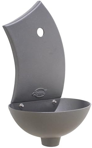 Funderia Bongiovanni | Fuente de jardín | Fuente de pared | Modelo Pinta | color antracita fundido | con o sin grifo | para casa jardín | fuente de exterior (sin grifo)