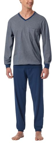 Schiesser Herren Langer Schlafanzug Pyjama Lang - 159633