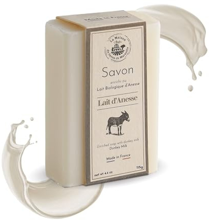 Feste Bio - Eselsmilchseife - Duftseife mit Eselsmilch - 98% pflanzliche Inhaltsstoffe - Hergestellt in der Provence - Hand & Körper 115 g
