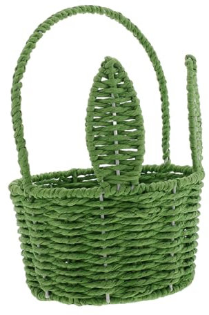 Hemobllo Flechtkorb Aus Weide Mit Hasenohren Handgefertigt Zum Servieren Von Blumen Süßigkeiten Aufbewahrungsbox Runder Korb Für Picknick Oder Geschäft Geflochten Naturfarben