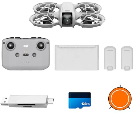 DJI Neo Fly More Combo bundle 01, Mini Drone with 4K UHD Camera for Adults, 135g Self Flying Drone, Palm Takeoff, Subject Tracking, QuickShots, Stabilized Video, with RC-N3 and 3 Batteries