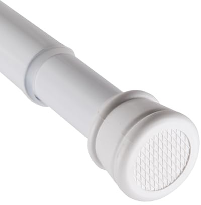 Bestlivings Gardinenstange ohne Bohren, 120-210 cm, Weiß, Spannstange | Ø22/25 mm, stufenlos verstellbar, rutschfeste Endkappen, rostbeständiger Stahl, Klemmstange für Fenster, Tür, Schrank, Bad