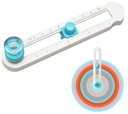Diamètre de 2-20cm Réglable Decoupe Cutter Rotatif Circulaire Coupe Papier | Rotatif Massicot Cutter Circulaire Réglable de Outils artisanaux pour Cartes de Vœux Albums Papier Cartonné Photos (Blanc)