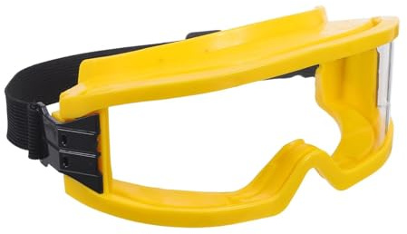 ULTECHNOVO Lunettes de Sécurité Industrielles Jaune Anti-buée Anti-rayures Résistantes la Chaleur Bandeau Réglable pour Travaux Laboratoire Peinture et Protection Incendie Chantier
