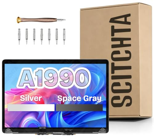 Pantalla de repuesto para MacBook Pro A1990 EMC 3215 3359 mediados de 2018 2019, color plateado