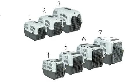 Transportbox für Hund Katze Skudo Iata 1 2 3 4 5 6 7 Transport Reise Auto zugelassen 4 grau