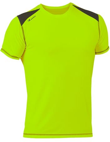 Asioka 182/17 Kombiniertes Funktionsshirt für Erwachsene, Unisex, M/kurz, Fluorgrün/Marengo, M