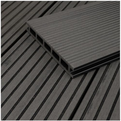 HORI WPC Terrassendielen Malta Komplett-Set inkl. 28x50 mm Unterkonstruktion & Clips - Langlebig & Wetterfest Rutschfest Pflegeleicht Dielenlänge 320 cm - Fläche 20 m² m²