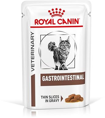 Royal Canin Veterinary Gastrointestinal | 12 x 85 g | Nourriture humide pour chats adultes | Morceaux fins en sauce | En cas de troubles de l'absorption intestinale