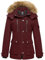 Wantdo Femme Manteaux Chaude Doublure Polaire Veste d'Extérieur d'hiver Manteau à Capuche en Fausse Fourrure Parka Militaire Slim Fit Rouge L