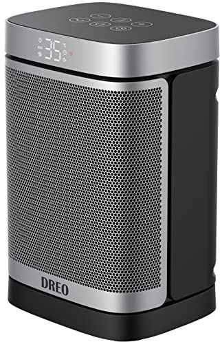 DREO Space Heater, 1500W Portable Electric Heaters for Indoor Use, PTC Ceramic Heater for Office with Remote, Thermostat, 70°Oscillation, 12H Timer, 5 Modes, Safe Quiet Room Heater for Bedroom