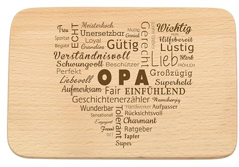 Spruchreif | Frühstücksbrettchen mit Gravur „Opa“ | Perfekte Geschenkidee für den Großvater zum Vatertag