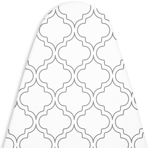 Encasa XO Housse Table À Repasser avec Rembourrage en Feutre De 3 mm, Serrage par Cordon (Convient Aux Planches Standard De X-Large De 135x45 cm), Imprimé - Carreaux Blancs