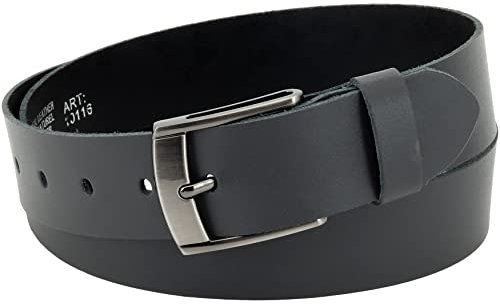 Vascavi Ledergürtel, 4 cm breit, Echtes Leder, Unisex Gürtel für Damen und Herren, MADE IN GERMANY, AM531-SL-Grau-100