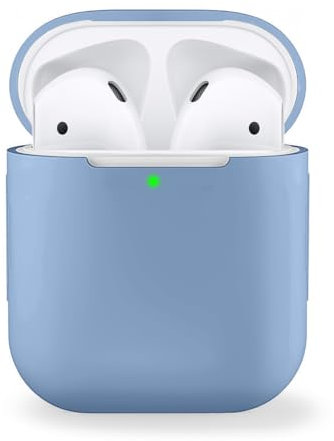 MyGadget Estuche de Silicona Suave Compatible con Apple Airpods 1 y 2 Generación - Funda Protectora para Auricolares - Case Anti arañazos - Baby Blue