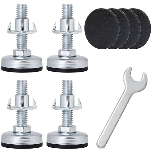 BELLE VOUS Lot 4 Niveleurs de Meuble Reglable M10 x 50 mm - Patins en Feutre et Écrou Boulon en T Réglage Pied Table Chaise Armoire Lit pour Maison Bureau Restaurant