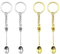 JKJF 4 mini cucchiaini a forma di corona, portachiavi con cucchiaino, collana con ciondolo a forma di cucchiaino, micro cucchiaino, per spezie, sali di sabbia, oro e argento