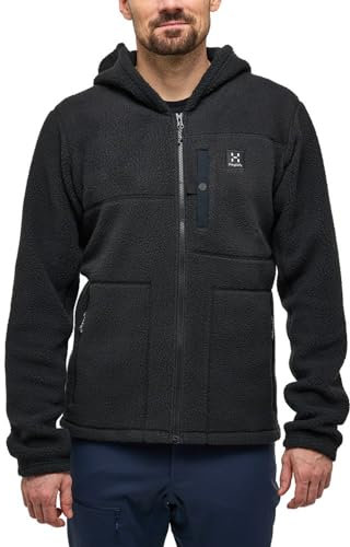 Haglöfs Giacca in Pile con Cappuccio Malung, True Black, L
