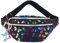Gürteltasche Kinder Mädchen Bauchtasche, Schmetterlingsdruck Mode Wasserdicht Schwarz, Bauchtasche Damen Glitzer Kinder Bauchtasche, Fügen Sie einen Schmetterlings Schlüsselanhänger hinzu