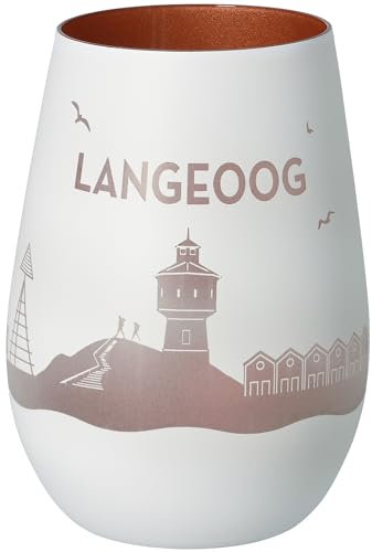 Goodtimes Windlicht Langeoog Skyline (Weiß & Bronze)