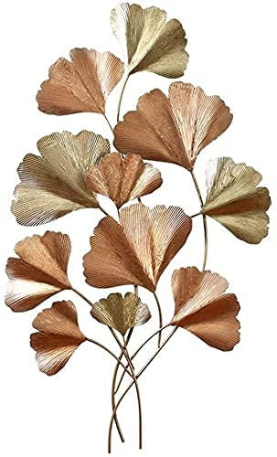 CINASA Wanddekoration, Metall-Wanddekoration – Kunst-Wandbehang, Ginkgo-Blatt-Metall-Wandkunst-Dekor, Moderne Wandbehang-Skulptur für Metall-Wanddekoration