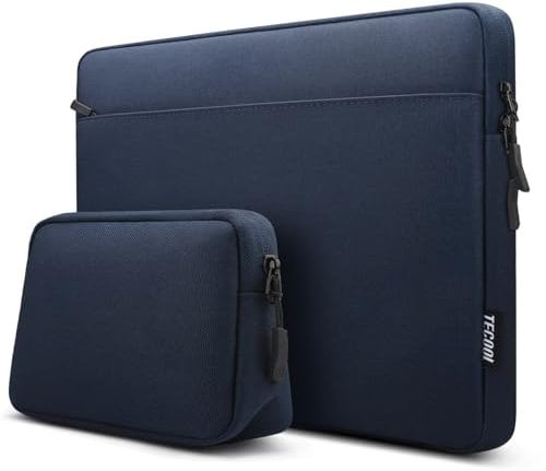 TECOOL 14 Inch Laptop Sleeve, Protective Case for 14 Inch Lenovo Thinkpad Ideapad HP Notebook Dell Acer ASUS Chromebook 14, MacBook Air 15 M3 M2 Cover Waterproof Shockproof Computer Bag, Dark Blue