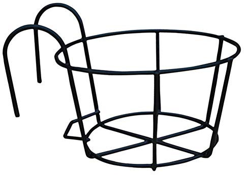 Soporte para Plantas Colgante de Hierro, Maceteros con Barandilla Colgante Redondos, Maceteros para Vallas de Metal sobre el Riel, Soporte para Macetas de Balcón, Cesta Colgante para Balcón,(#1)