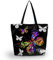 newplenty Strandtasche mit Reißverschluss, Einkaufstasche Faltbar, Große Wasserdichte Handtasche Damen Umhängetasche (Schmetterling 01)