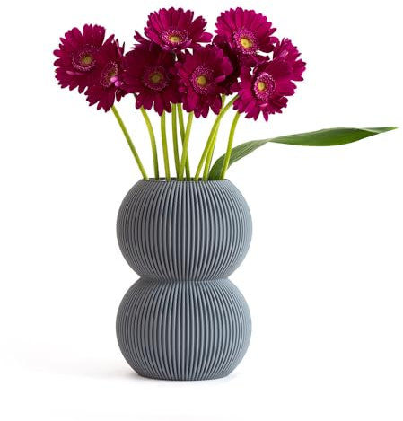 Generic Elegante Doppel-Sphere Vase in Geometrischem Design | 3D-Druck | Vielfältige Farboptionen | Wasserdicht mit Innenglaszylinder, 2-sphere-vase